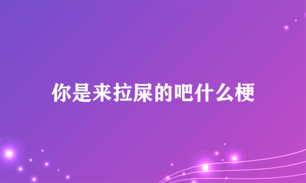 你是来拉屎的吧什么梗