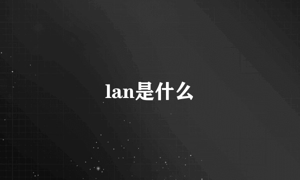 lan是什么