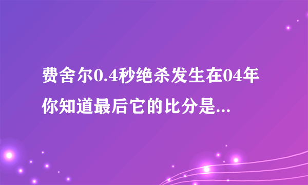 费舍尔0.4秒绝杀发生在04年你知道最后它的比分是几比几吗？