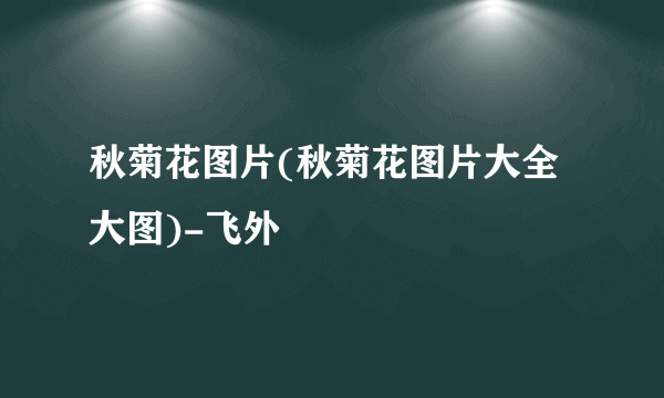 秋菊花图片(秋菊花图片大全大图)-飞外