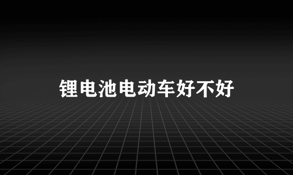 锂电池电动车好不好