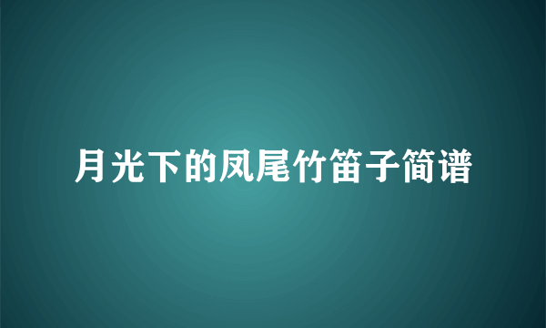 月光下的凤尾竹笛子简谱