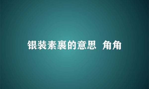 银装素裹的意思  角角