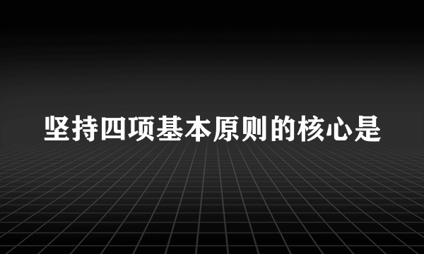 坚持四项基本原则的核心是