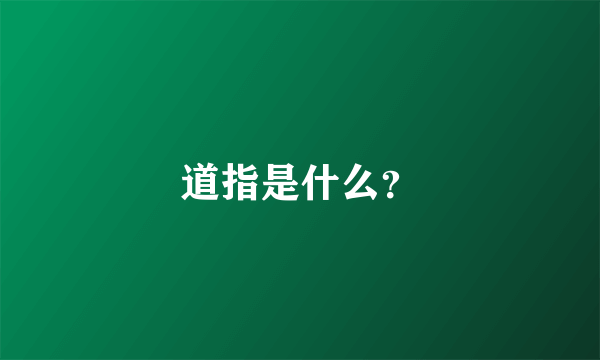 道指是什么？