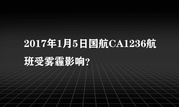 2017年1月5日国航CA1236航班受雾霾影响？