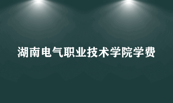 湖南电气职业技术学院学费