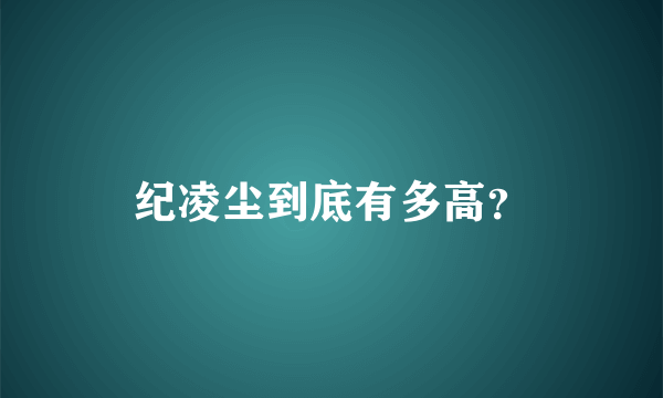 纪凌尘到底有多高？