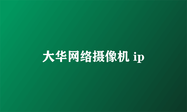 大华网络摄像机 ip