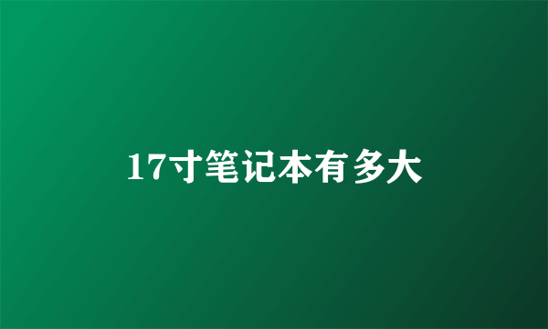 17寸笔记本有多大