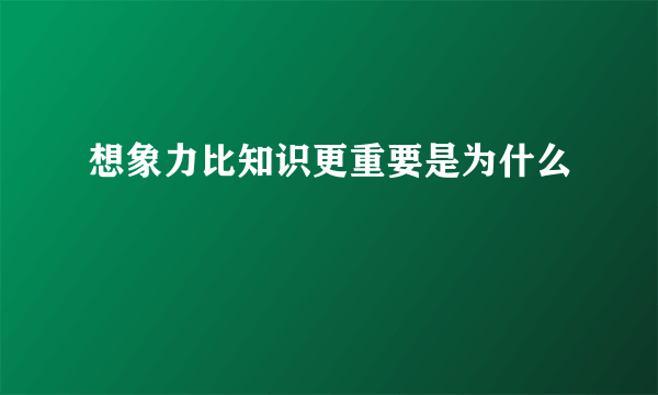 想象力比知识更重要是为什么