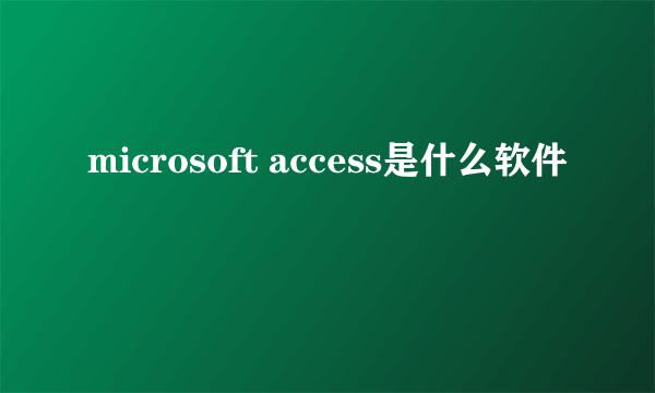 microsoft access是什么软件