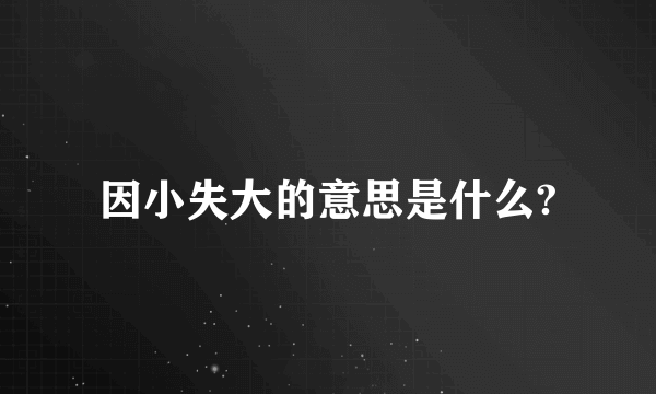 因小失大的意思是什么?