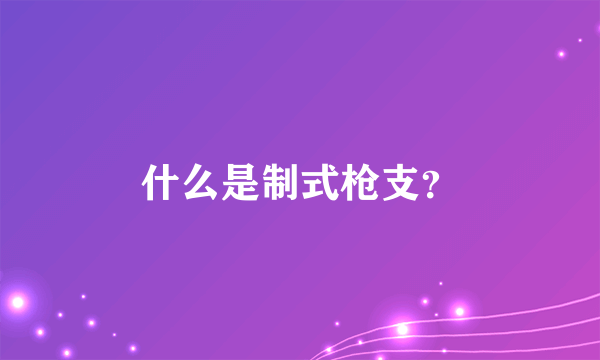 什么是制式枪支？