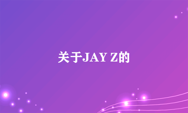 关于JAY Z的