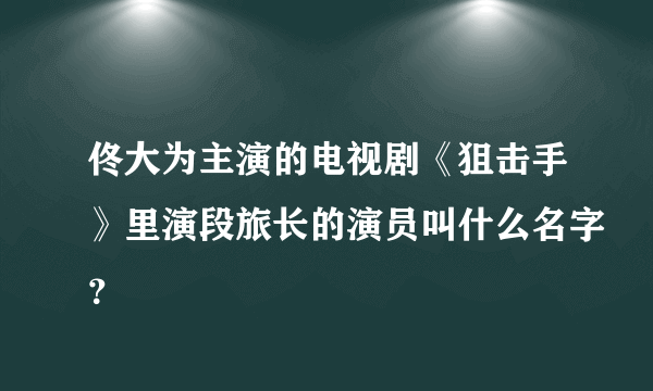 佟大为主演的电视剧《狙击手》里演段旅长的演员叫什么名字？