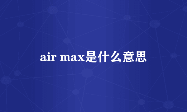 air max是什么意思