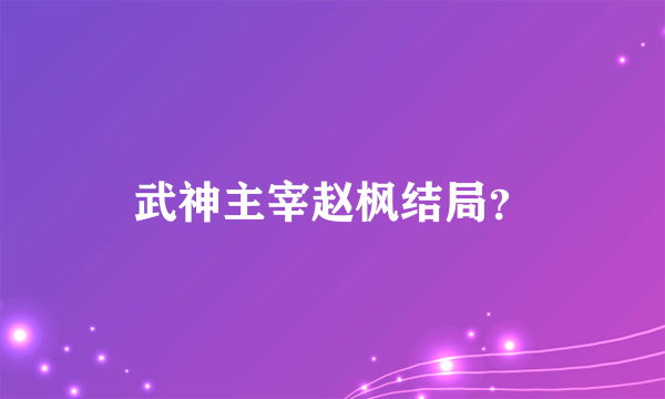 武神主宰赵枫结局？