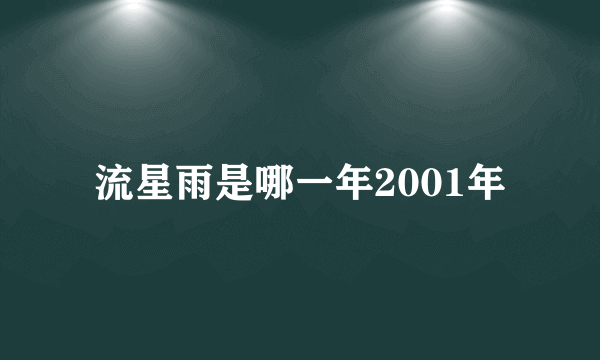 流星雨是哪一年2001年