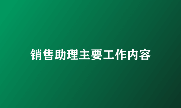 销售助理主要工作内容