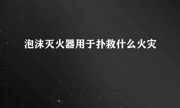 泡沫灭火器用于扑救什么火灾