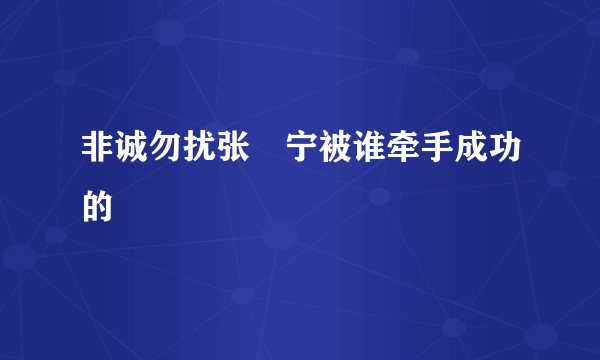 非诚勿扰张奀宁被谁牵手成功的