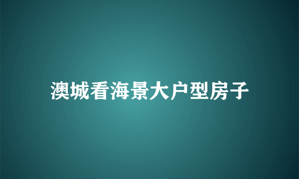 澳城看海景大户型房子