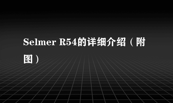 Selmer R54的详细介绍（附图）