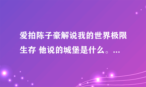 爱拍陈子豪解说我的世界极限生存 他说的城堡是什么。在什么mod里面有。。谢谢。看图左上角。