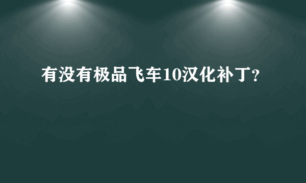 有没有极品飞车10汉化补丁？