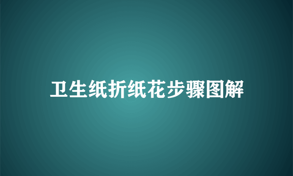 卫生纸折纸花步骤图解