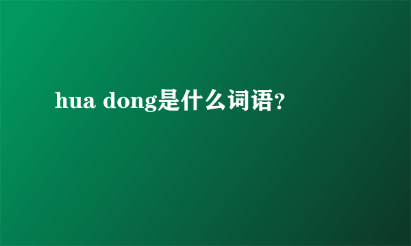 hua dong是什么词语？