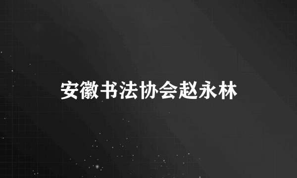 安徽书法协会赵永林