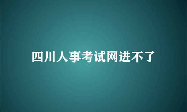 四川人事考试网进不了