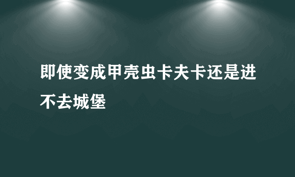 即使变成甲壳虫卡夫卡还是进不去城堡