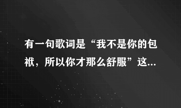 有一句歌词是“我不是你的包袱，所以你才那么舒服”这是一首什么歌？