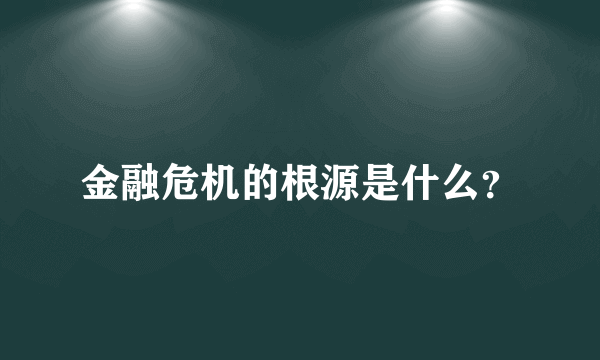 金融危机的根源是什么？