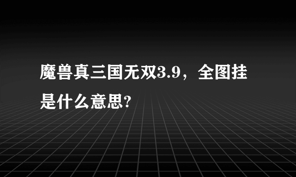 魔兽真三国无双3.9，全图挂是什么意思?