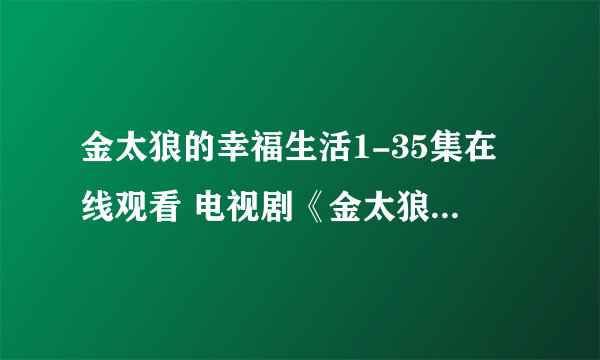 金太狼的幸福生活1-35集在线观看 电视剧《金太狼的幸福生活》完整百度影音播放地址