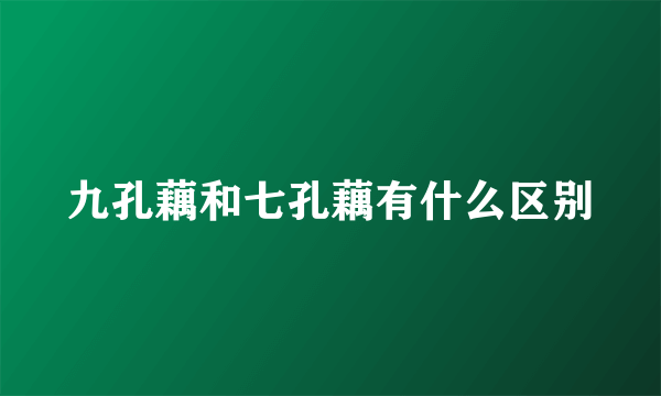 九孔藕和七孔藕有什么区别