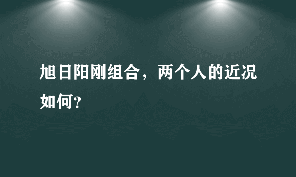 旭日阳刚组合，两个人的近况如何？