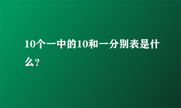 10个一中的10和一分别表是什么？