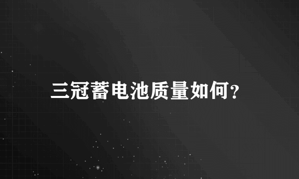 三冠蓄电池质量如何？