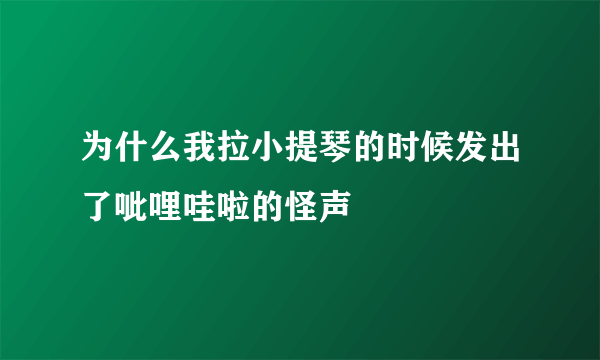 为什么我拉小提琴的时候发出了呲哩哇啦的怪声