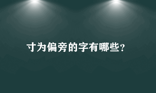 寸为偏旁的字有哪些？