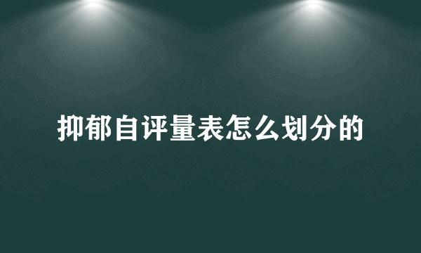 抑郁自评量表怎么划分的