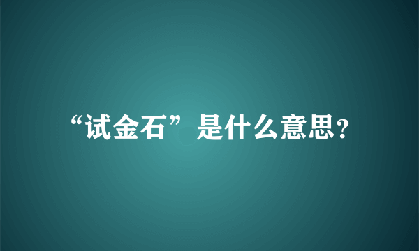 “试金石”是什么意思？