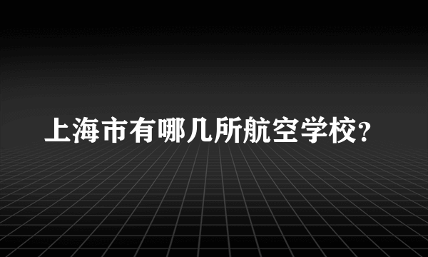 上海市有哪几所航空学校？