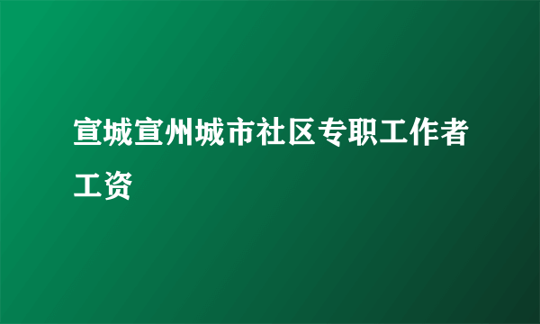 宣城宣州城市社区专职工作者工资