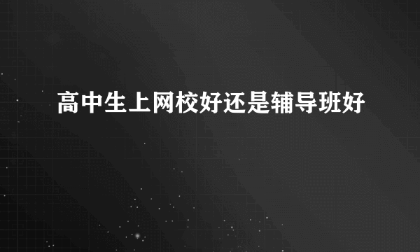 高中生上网校好还是辅导班好